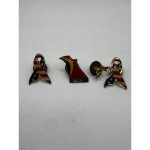 Lot Of 4 Vintage Pins - America Ribbon Angel Inspiration